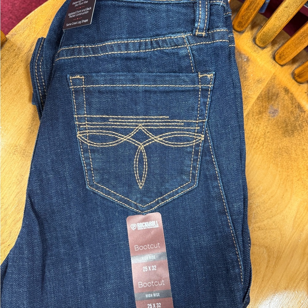 Women's High Rise Blue Bootcut Jeans